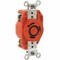 Leviton Locking Receptacle, L9-30R, 30 A, 600V AC, 2 Pole, Flush Mount, Screw Terminals, Orange 2650-IG - alternate 1