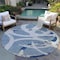 Homeroots 8' Gray Round Abstract Washable Indoor Outdoor Area Rug 599126 - alternate 6