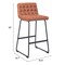 Homeroots Set of Two 30" Brown And Black Faux Leather And Steel Bar Height Bar Chairs 555750 - alternate 7