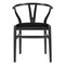 Homeroots Set of Two Black Upholstery Wishbone Back Dining Arm Chairs 653943 - alternate 1