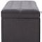 Homeroots 56in Gray and Black Fabric and Solid Wood Upholstered Bench 668861 - alternate 8