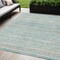 Homeroots 5' X 8' Teal Blue Striped Washable Indoor Outdoor Area Rug 607981 - alternate 1