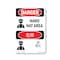 Signmission OSHA Danger Sign, Hard Hat Area Bilingual, 18in X 12in Decal, OS-DS-D-1218-VC-1292 OS-DS-D-1218-VC-1292 - alternate 1