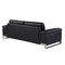 Homeroots 90" Black Italian Leather Solid Wood Sofa 720447 - alternate 3