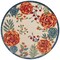 Homeroots 5' Ivory Orange Blue And Green Round Floral Indoor Outdoor Area Rug 548146 - alternate 5