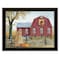 Homeroots Autumn Leaf Quilt Block Barn 2 Black Framed Print Wall Art 404396 - alternate 1