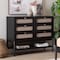 Baxton Studio Shirin Mid-Century Beige Fabric and Black Wood 6-Drawer Dresser 255-14151-ZORO - alternate 8