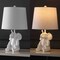 Jonathan Y Kairi 21" Modern Shabby Chic Resin/Iron Happy Elephant LED Kids' Table Lamp with Phone Stand, White JYL4060A - alternate 9