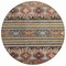 Homeroots 8' Rust Gray And Gold Round Tribal Washable Indoor Outdoor Area Rug 615418 - alternate 3