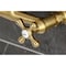 Kingston Brass Two-Handle Wall Mount Bridge Kitchen Faucet, Brushed Brass KS3257AX - alternate 3