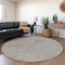 Homeroots 8' Taupe And Gray Round Abstract Washable Indoor Outdoor Area Rug 599768 - alternate 8