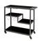 Homeroots Black and Gray Glass Rolling Bar Cart With Wine Storage 402577 - alternate 1