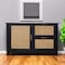 Homeroots 50in Black Solid Wood Two Drawer Sideboard 401675 - alternate 4