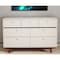 Homeroots 56" Brown and White Solid Wood Seven Drawer Double Dresser 524119 - alternate 6