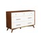 Homeroots 56" Brown and White Solid Wood Seven Drawer Double Dresser 524152 - alternate 4