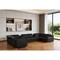Homeroots Black Italian Leather Power Reclining U Shaped Eight Piece Corner Sectional With Console 632562 - alternate 9