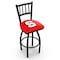Holland Bar Stool Co 30" Blk Wrinkle North Carolina State Swivel Bar Stool, Jailhouse Back L01830NCarSt - alternate 1