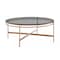 Homeroots 35" Gray and Gold Glass And Stainless Steel Round Coffee Table 489061 - alternate 5