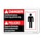 Signmission OSHA Confined Space Enter By Permit Only, Bilingual 10in X 7in Rigid Plastic, 7" H, 10" W, Landscape OS-CL-P-710-L-19969 - alternate 1