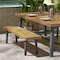 Flash Furniture Natural Acacia Wood Bench with Black Flared Legs THB-B01322-NAT-GG - alternate 7