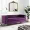 Homeroots 84" Purple Velvet Sofa With Silver Legs 543947 - alternate 7