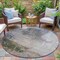 Homeroots 8' Beige And Gray Round Abstract Washable Indoor Outdoor Area Rug 632025 - alternate 6