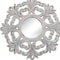Homeroots 24" White Floral Scrollwork Distressed Round Framed Accent Mirror 485013 - alternate 5