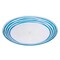 Homeroots Clear and Blue Four Piece Swirl Acrylic Service For Four Dinner Plate Set 520896 - alternate 1