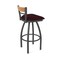 Holland Bar Stool Co Revelle 25in Swivel Counter Stool with Pewter Finish, Medium Back and Canter Bordeaux Seat 881 - alternate 5
