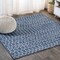 Jonathan Y Ourika Moroccan Geometric Textured Weave Navy/Light Gray 5 ft Square Indoor/Outdoor Area Rug SMB108B-5SQ - alternate 1