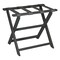 Homeroots Earth Friendly Dark Gray Folding Luggage Rack With Gray Straps 383084 - alternate 1