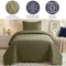 Lavish Home 2-Piece Twin Quilt Set Twin Bedspread and Pillow Sham with Embossed Diamond Pattern, Green 66-001-TG - alternate 5