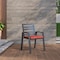 Leisuremod Chelsea Modern Patio Dining Armchair in Aluminum with Removable Cushions, Cherry Red, 2PK CC20BL-CHR2 - alternate 4