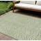 Homeroots 9' X 12' Green And Ivory Chevron Washable Indoor Outdoor Area Rug 596265 - alternate 1