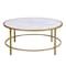 Homeroots 36" White And Gold Faux Marble And Metal Round Coffee Table 493310 - alternate 1