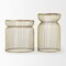Homeroots Set of Two Clear and Gold Tempered Glass and Metal Wire Round Drum End Tables, 2PK 605374 - alternate 5