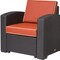 Homeroots 33" Black Heavy Duty Plastic Outdoor Club Chair With Red Cushion 565250 - alternate 4