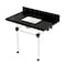 Kingston Brass 36" Black Granite Console Sink with Acrylic Legs, 8-Inch, 3-Hole, Black Granite/Oil Rubbed Bronze KVPK3630KASQ5 - alternate 1