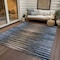 Homeroots 10' X 14' Blue Brown And Sky Blue Striped Washable Indoor Outdoor Area Rug 577985 - alternate 7