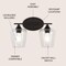 Jonathan Y Jayne 15.75" 2-Light Iron/Seeded Glass Cottage Rustic LED Vanity Light, Oil Rubbed Bronze JYL7546A - alternate 8