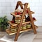 Megachef Acacia Wood 3 Tiered Rectangular Ladder Tray Set 750122162M - alternate 7