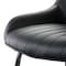 Elama 2 Piece Faux Leather Tufted Chair in Black with Black Metal Legs ELM-2602-BLK - alternate 6