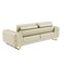 Homeroots 90" Beige Italian Leather Solid Wood Sofa 720455 - alternate 4