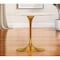 Homeroots 40" White And Gold Rounded Stone And Metal Pedestal Base Dining Table 520848 - alternate 6