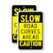 Signmission Slow Road Curves Ahead, 18'' X 24'' 2 Signs, Heavy Gauge Aluminum, 2PK A-1824-2PACK-2941 - alternate 1
