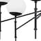 Homeroots Black Sputnik Six Light Frosted Metal and Glass Dimmable Chandelier With White Shades 611360 - alternate 2