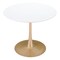 Homeroots 35" White And Gold Rounded Steel Pedestal Base Dining Table 386246 - alternate 5