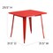 Flash Furniture Red Metal Table, 31.5SQ ET-CT002-1-RED-GG - alternate 6