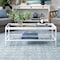 Homeroots 45" Clear Glass And White Steel Coffee Table With Shelf 520939 - alternate 5