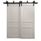 Sartodoors Sliding Closet Barn Bypass Doors 60 x 84 inches, Ego 5012 Painted White Oak, Modern 6.6ft Rails Ha EGO5012BBB-PWO-6084 - alternate 1